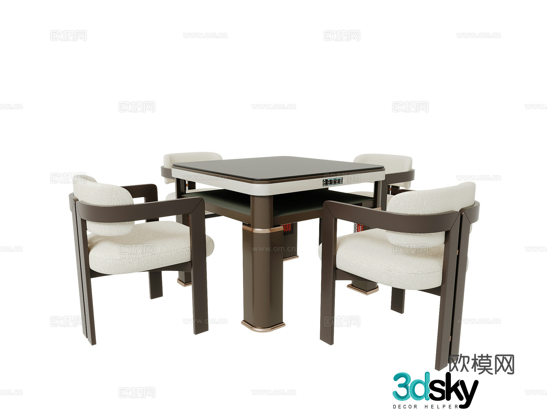 Fire table and chairs heating table single chair 3D model