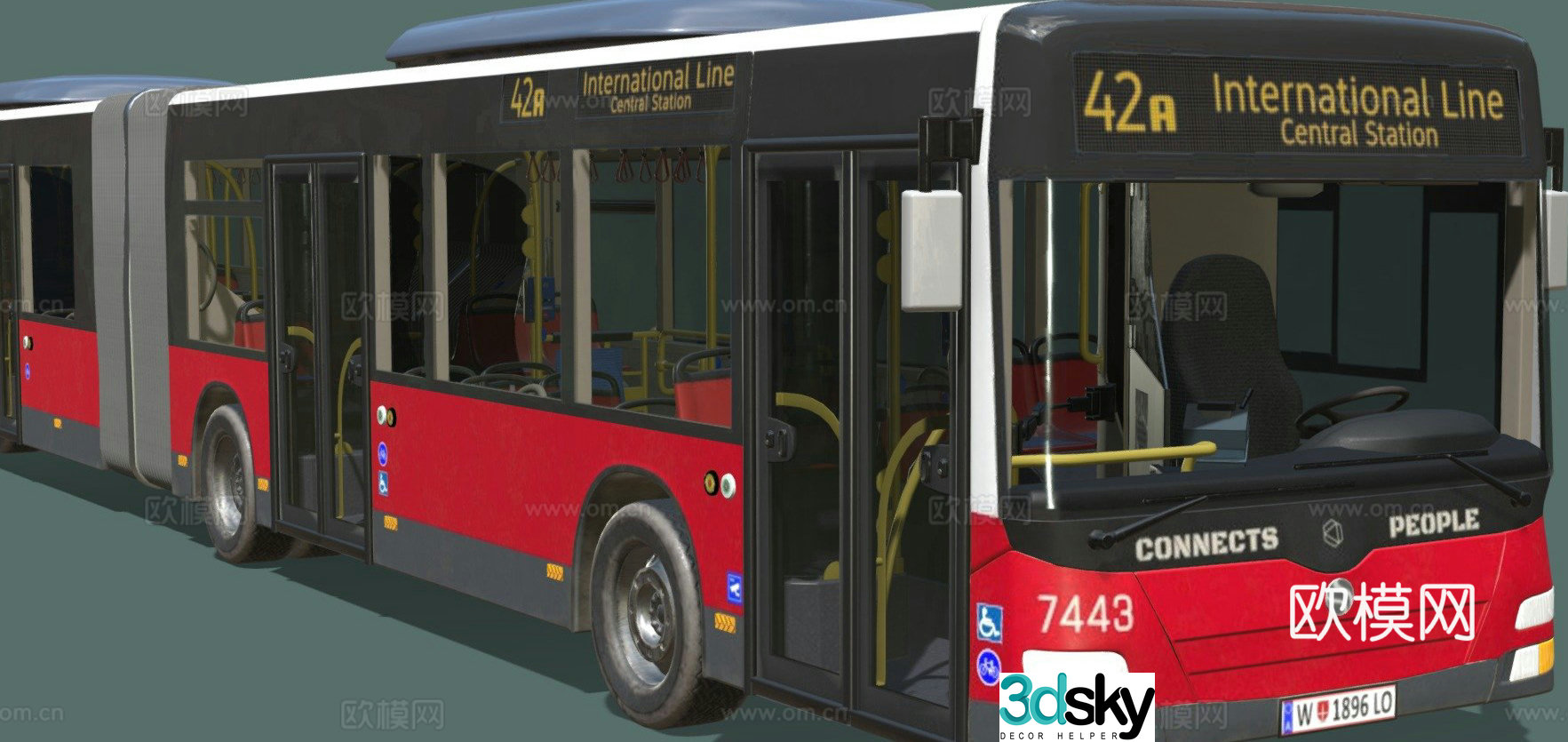 car city bus 3d model