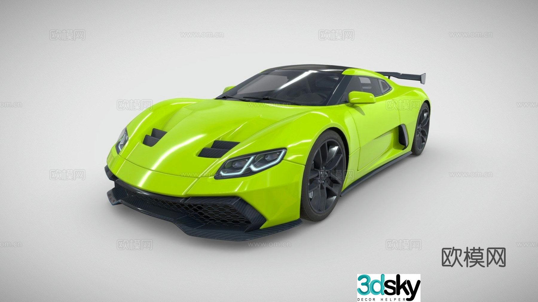 green luxury car car sports car 3d model