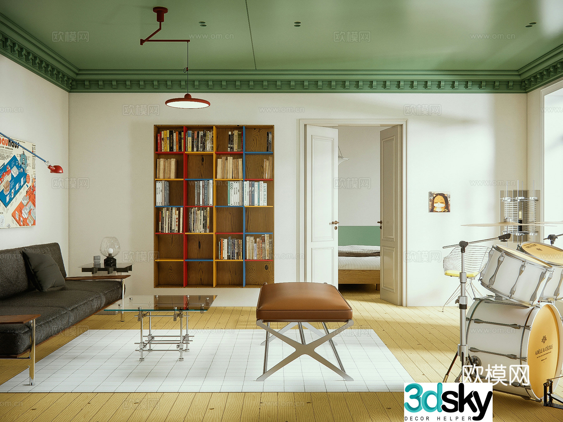 Medieval style living room 3D model