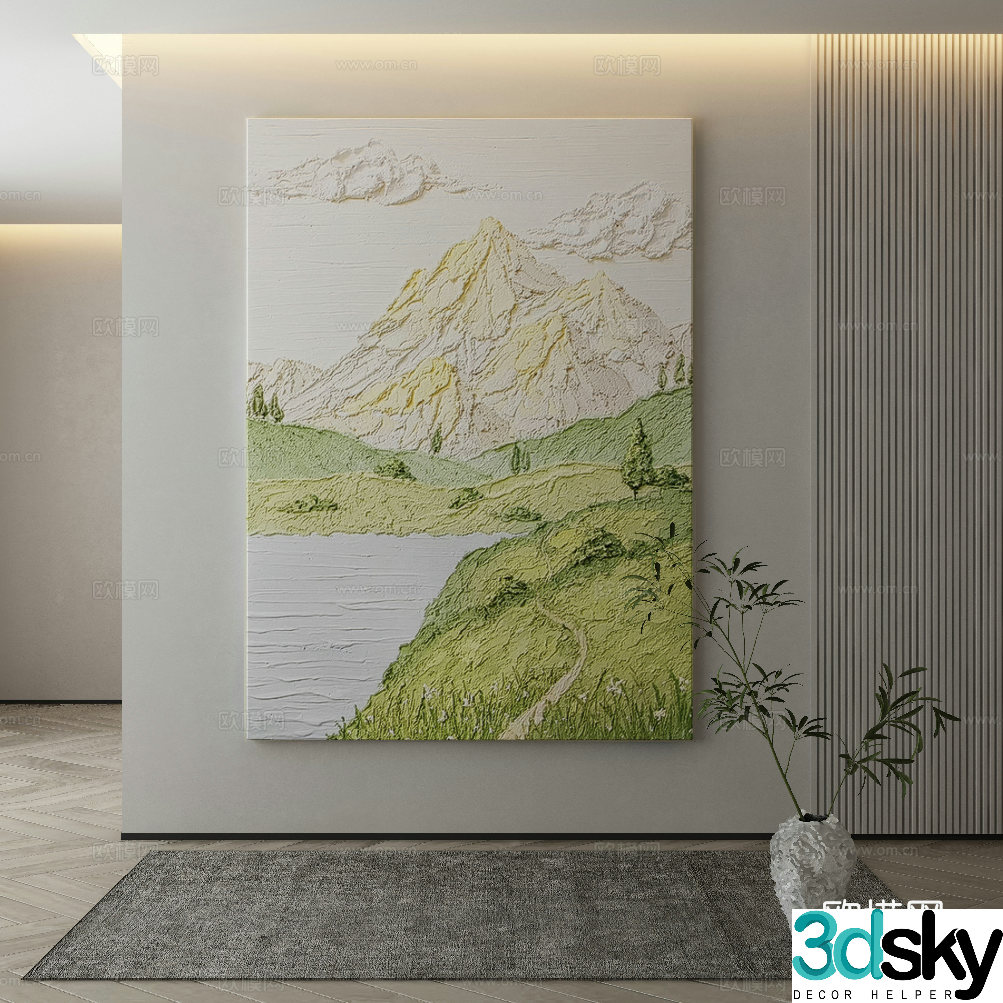 Decorative painting texture painting hanging painting 3d model