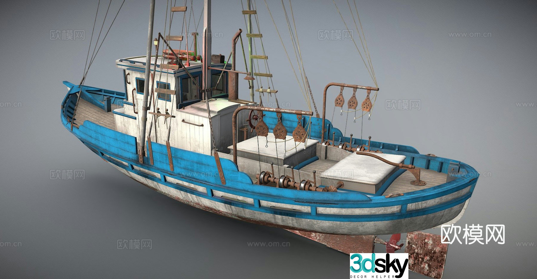 Monterey Scissors fishing boat 3d model