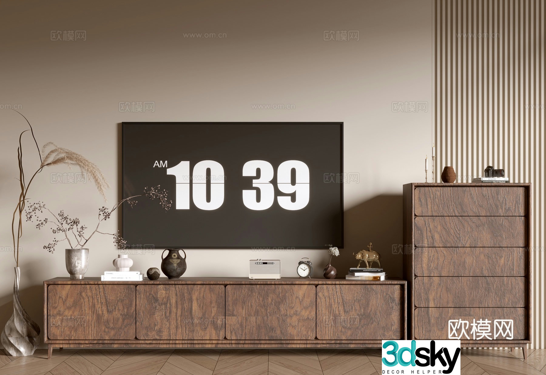Medieval style TV cabinet 3D model