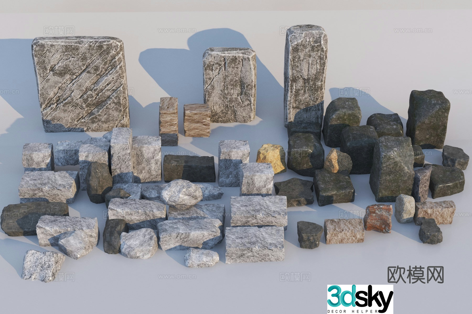 modern stone stone rock 3d model