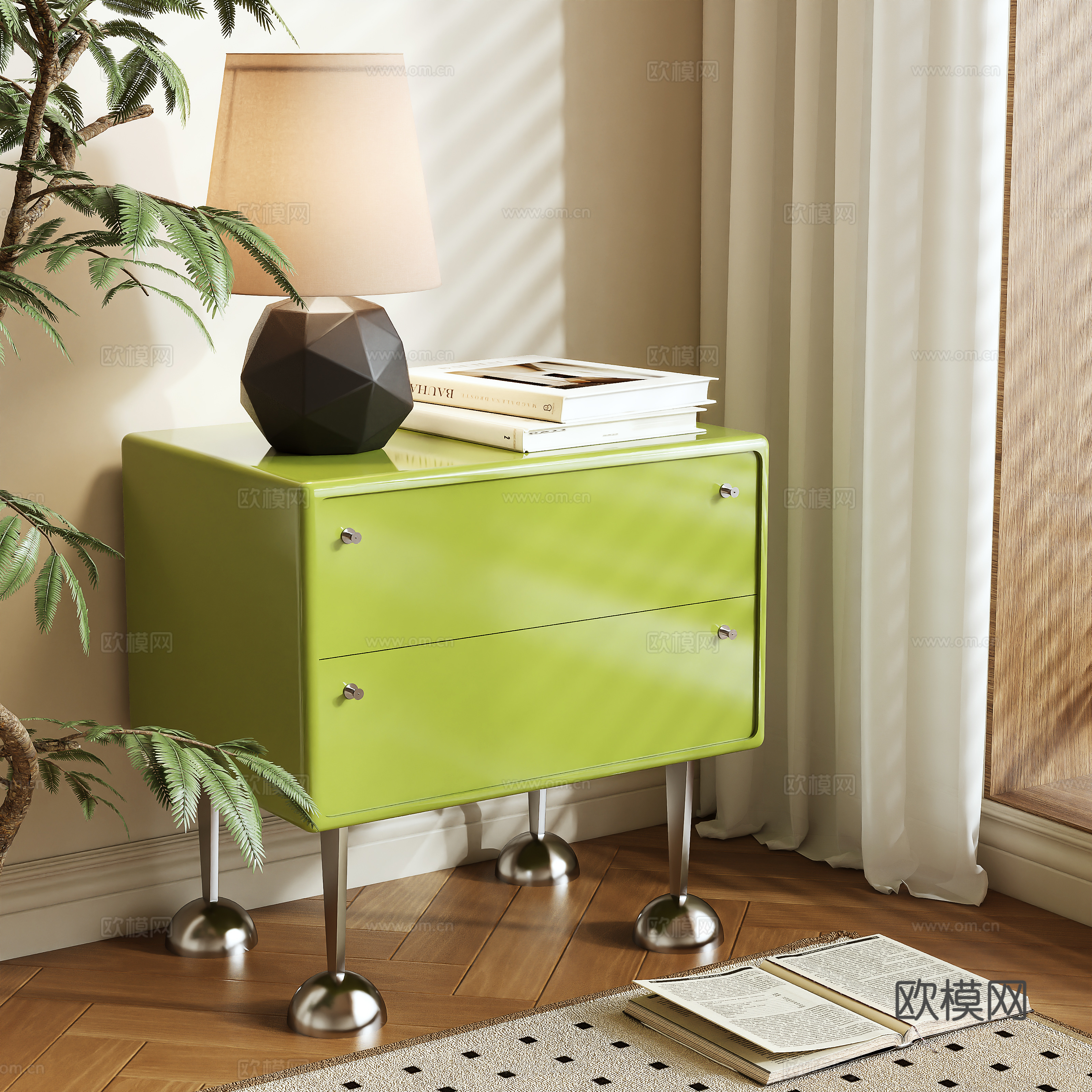 Nordic bedside table 3d model