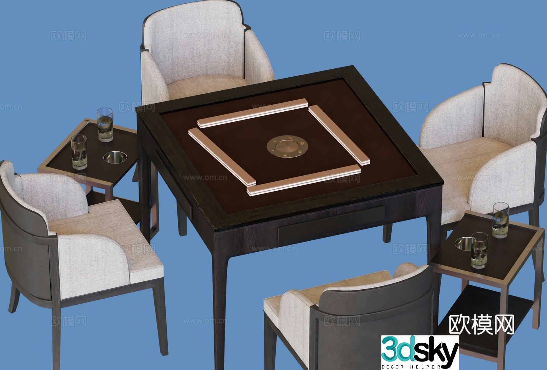 Modern mahjong table 3d model