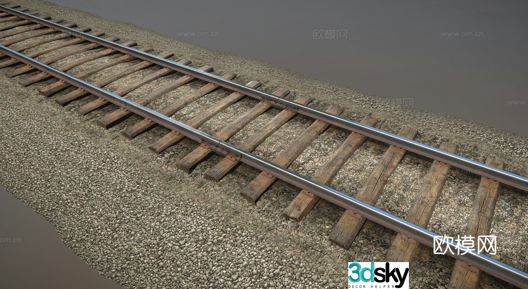 old railway rail 3d model