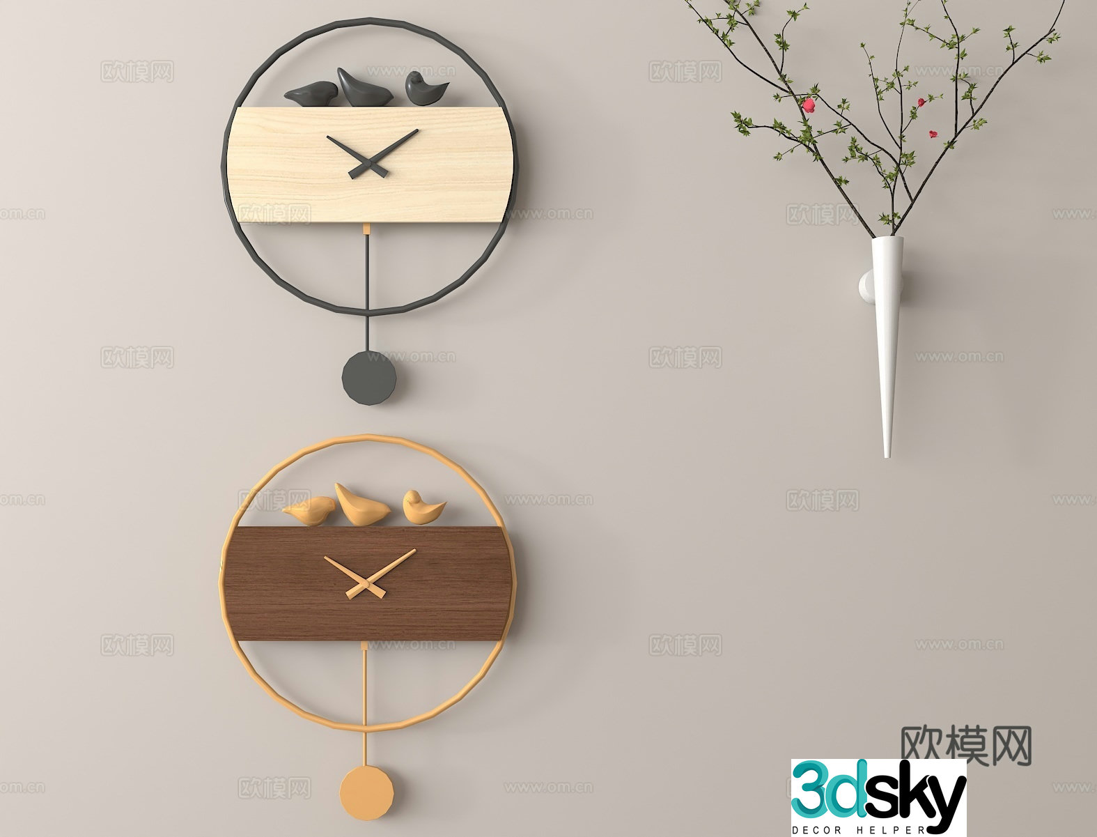 clock wall clock clock 3d model