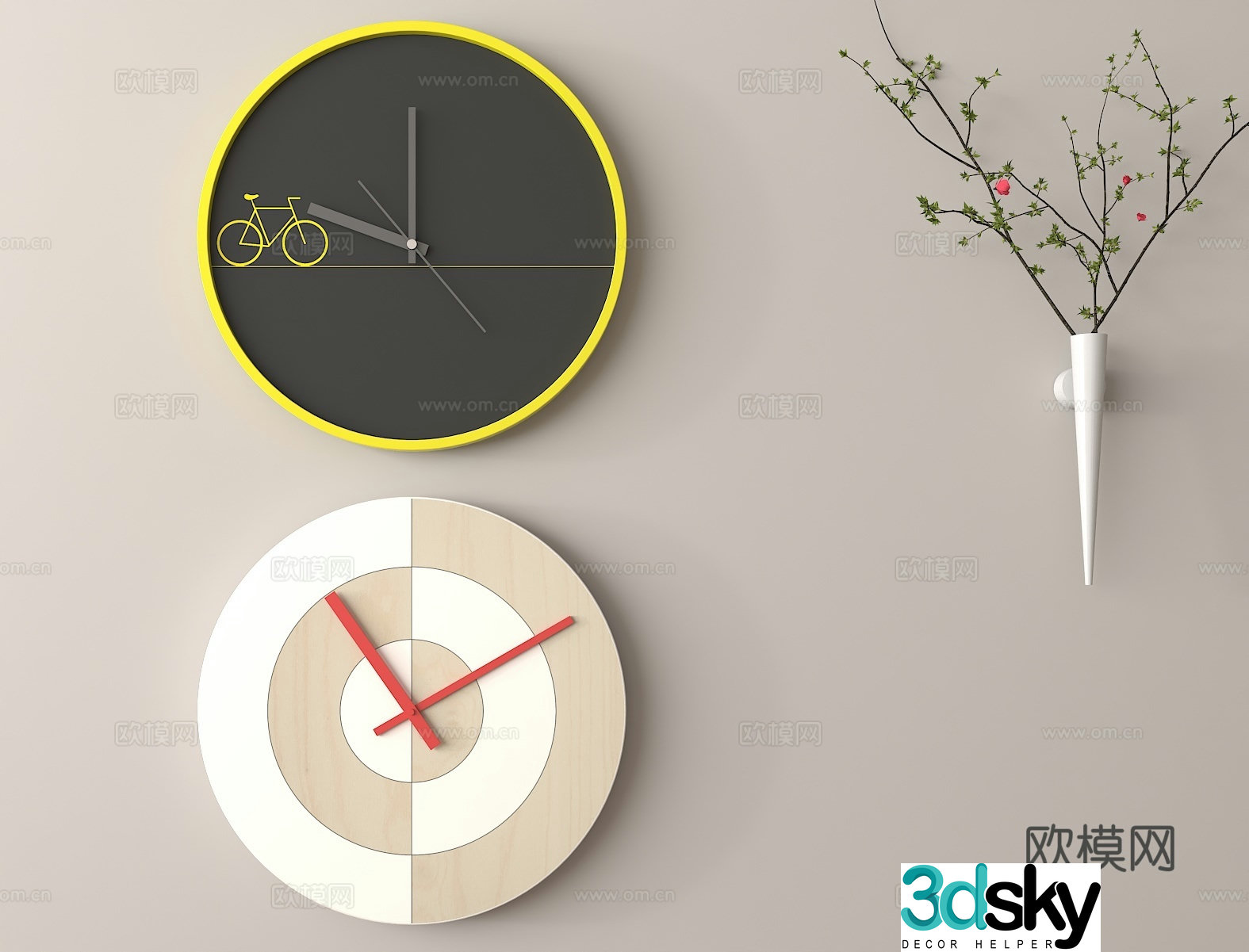clock wall clock clock 3d model