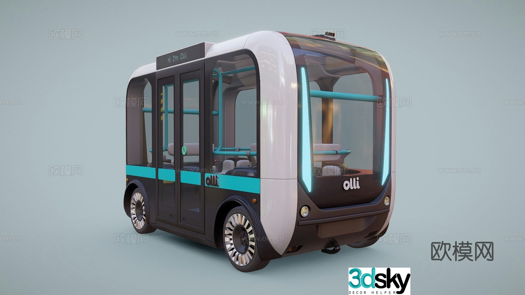 Driverless bus 3d model