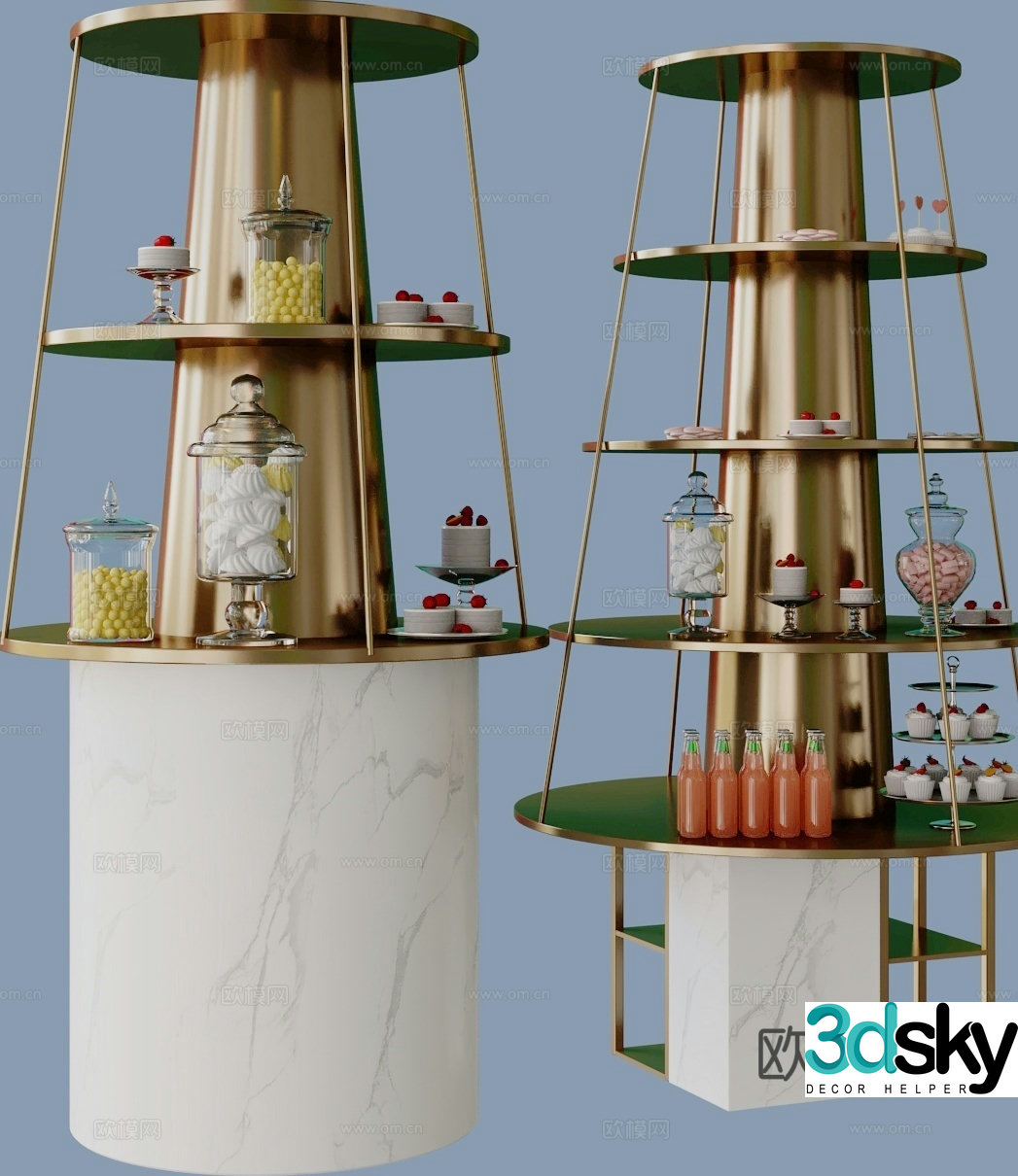 Buffet round cake stand 3d model