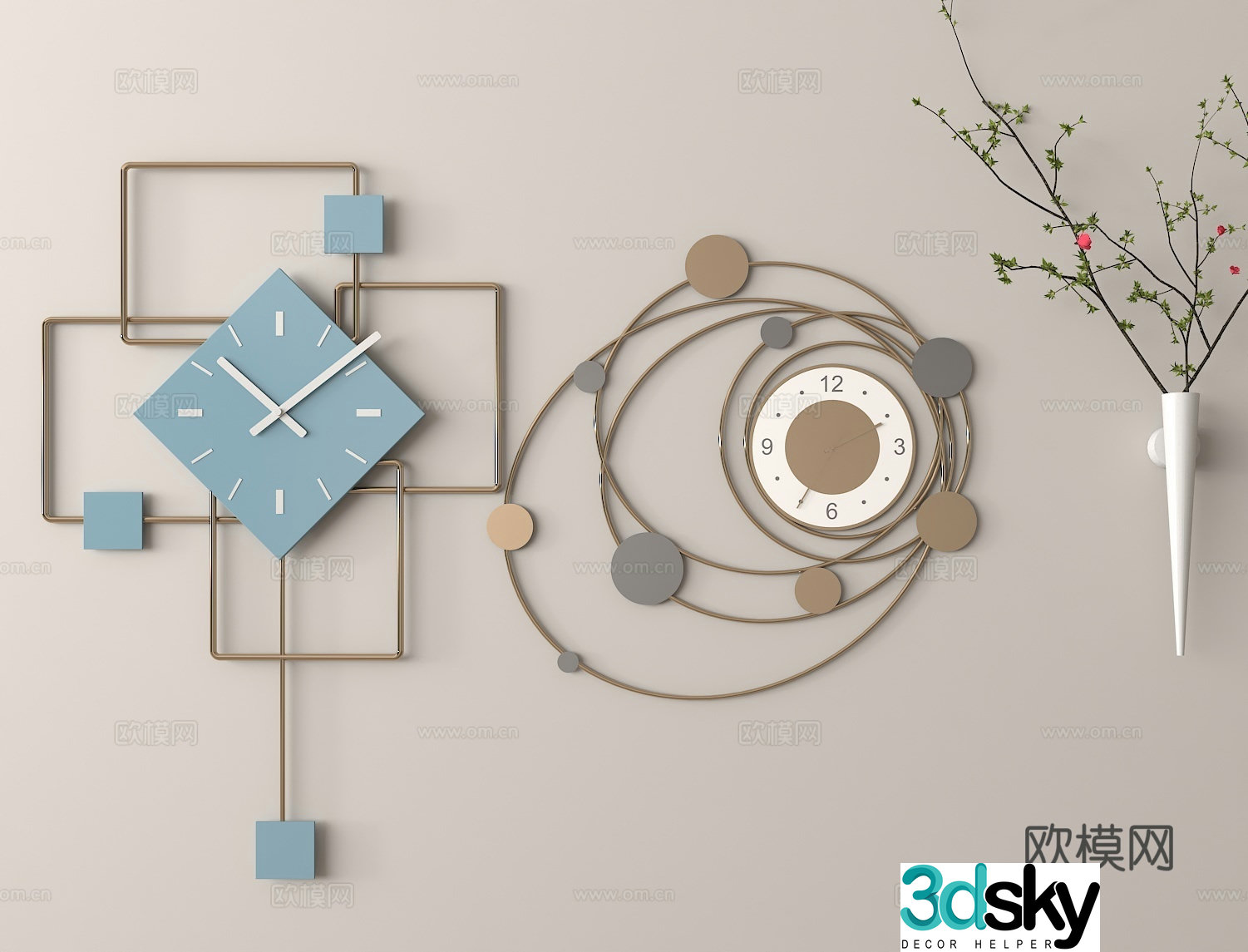 clock wall clock clock 3d model