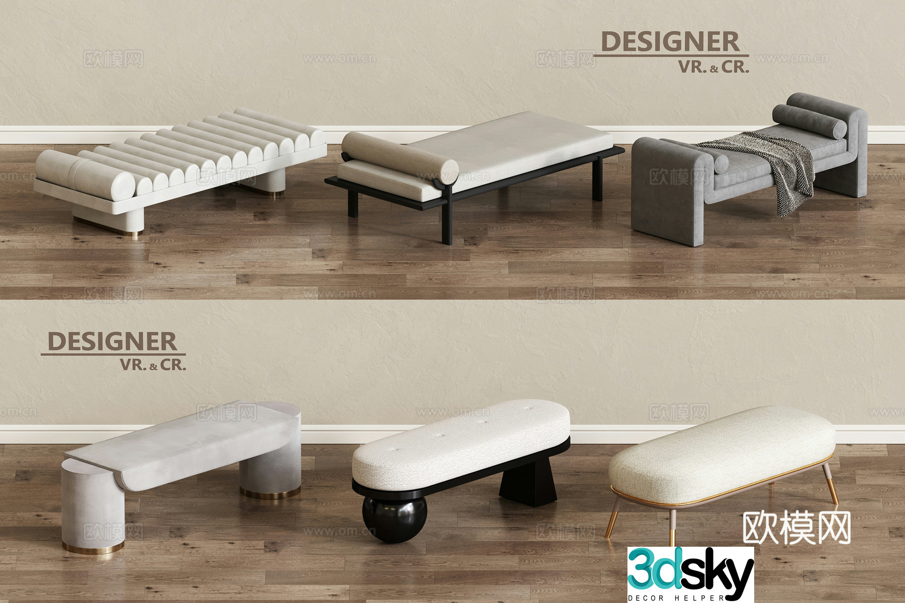 Modern Sofa Bench 3d model