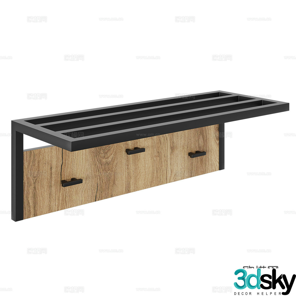 Nordic wall cabinet wall hanging shelf 3d model