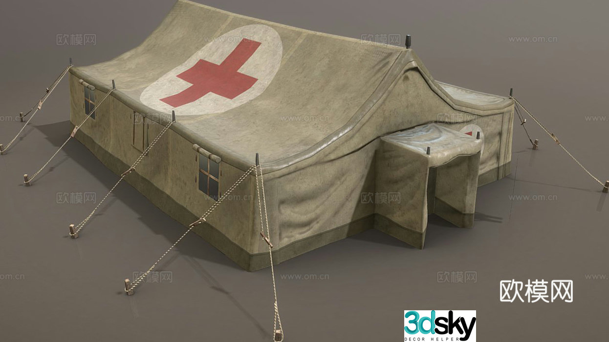 Military tent medical tent 3d model