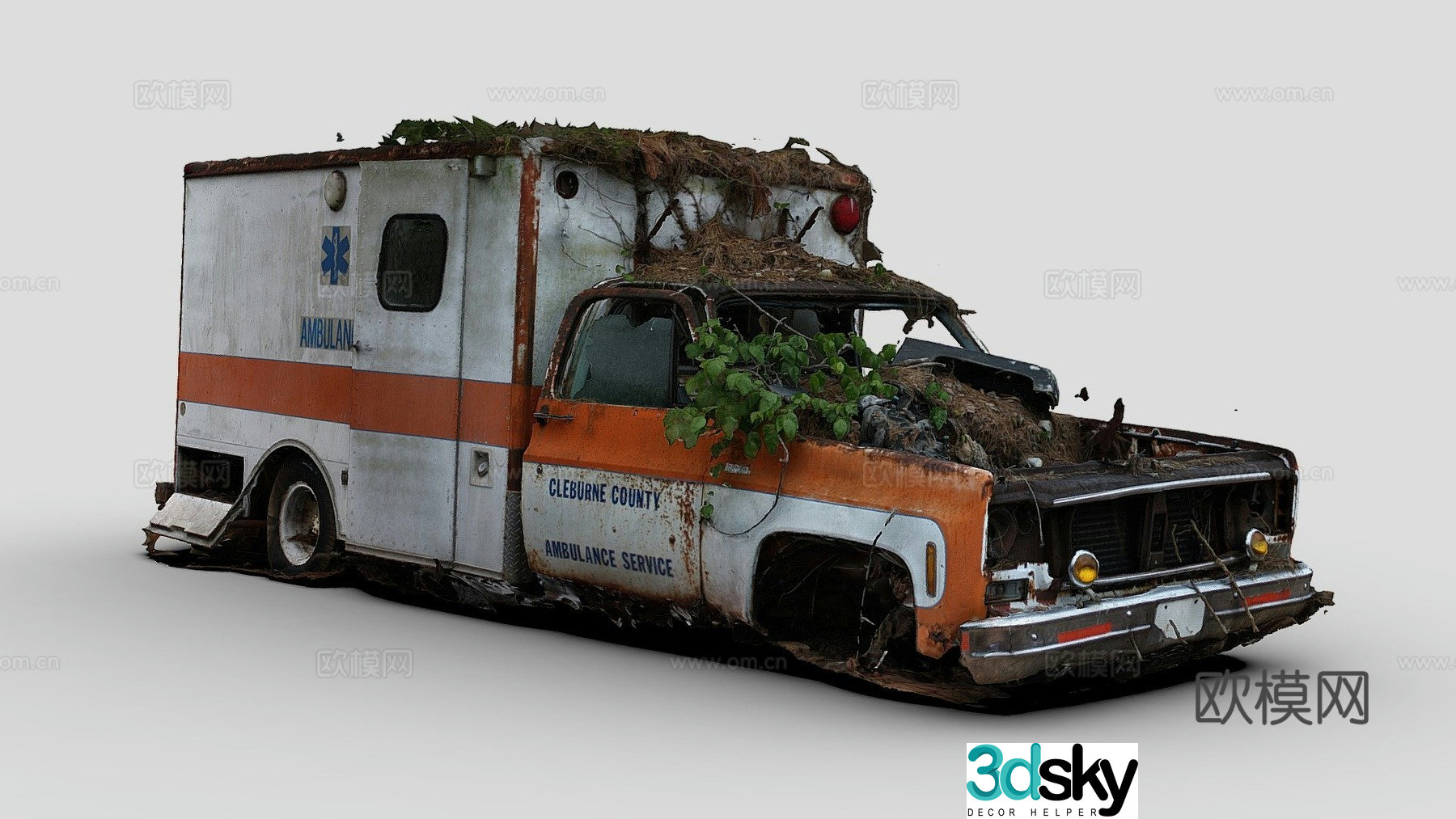 Overgrown ambulance 3d model
