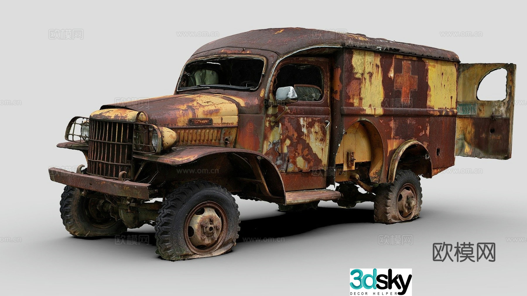 WWII American ambulance 3d model