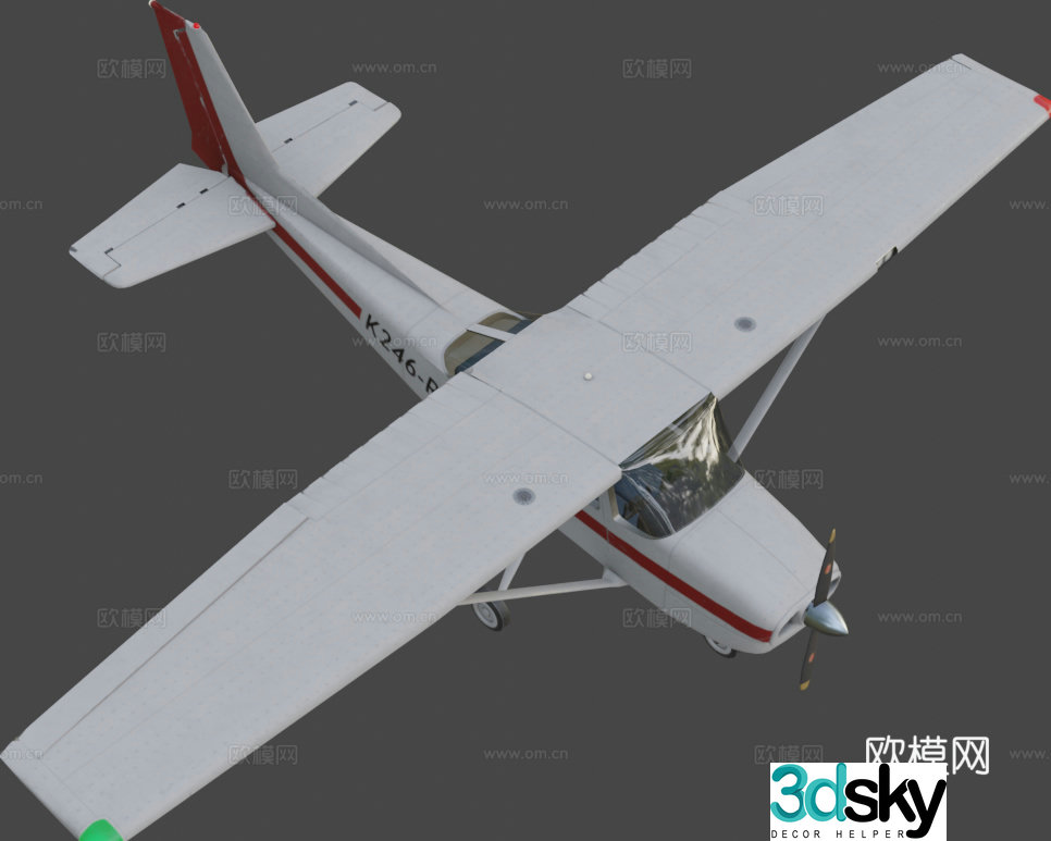 Light aircraft 3d model