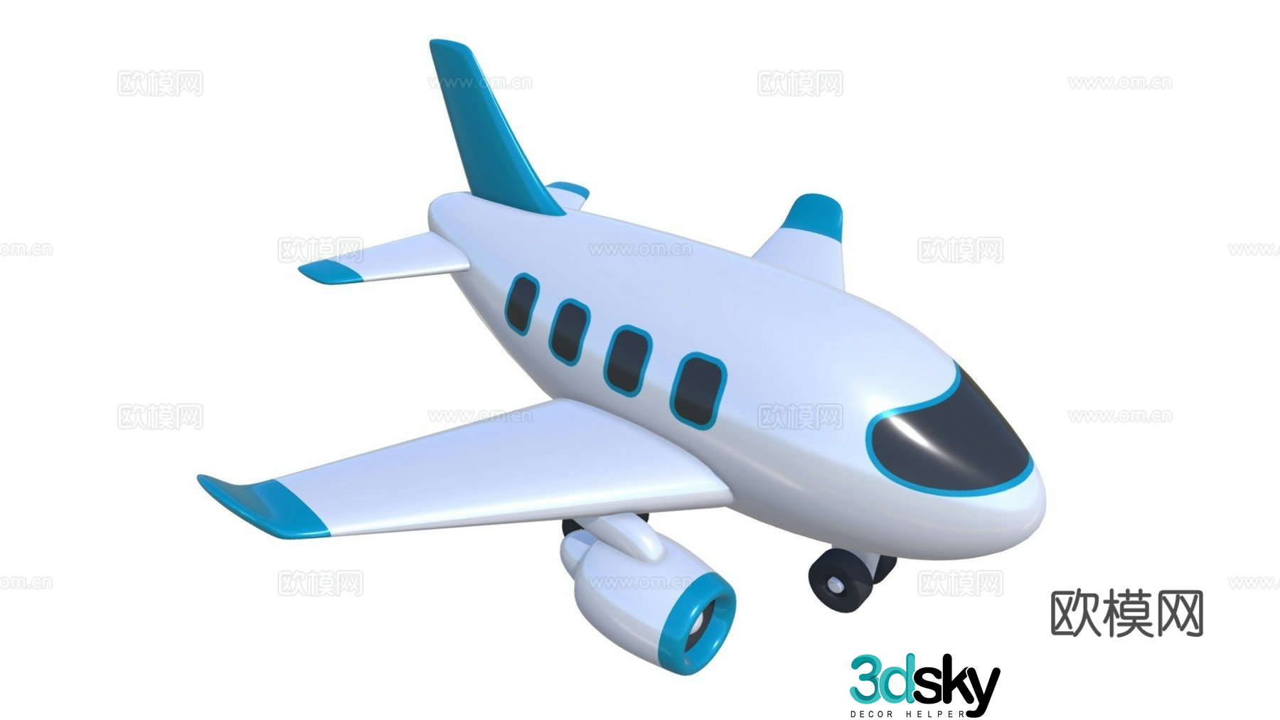 Toy airplane hand figure 3d model