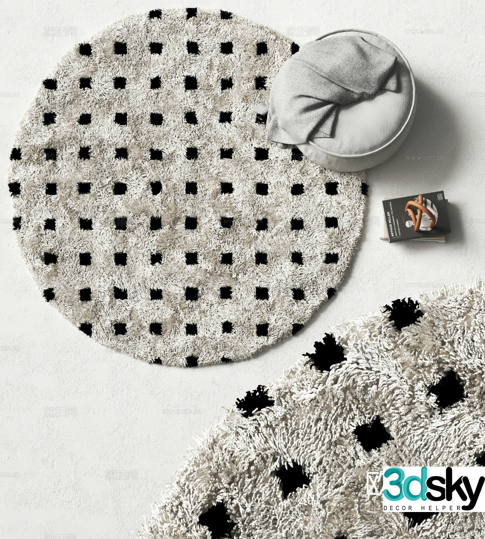 Modern round carpet 3d model