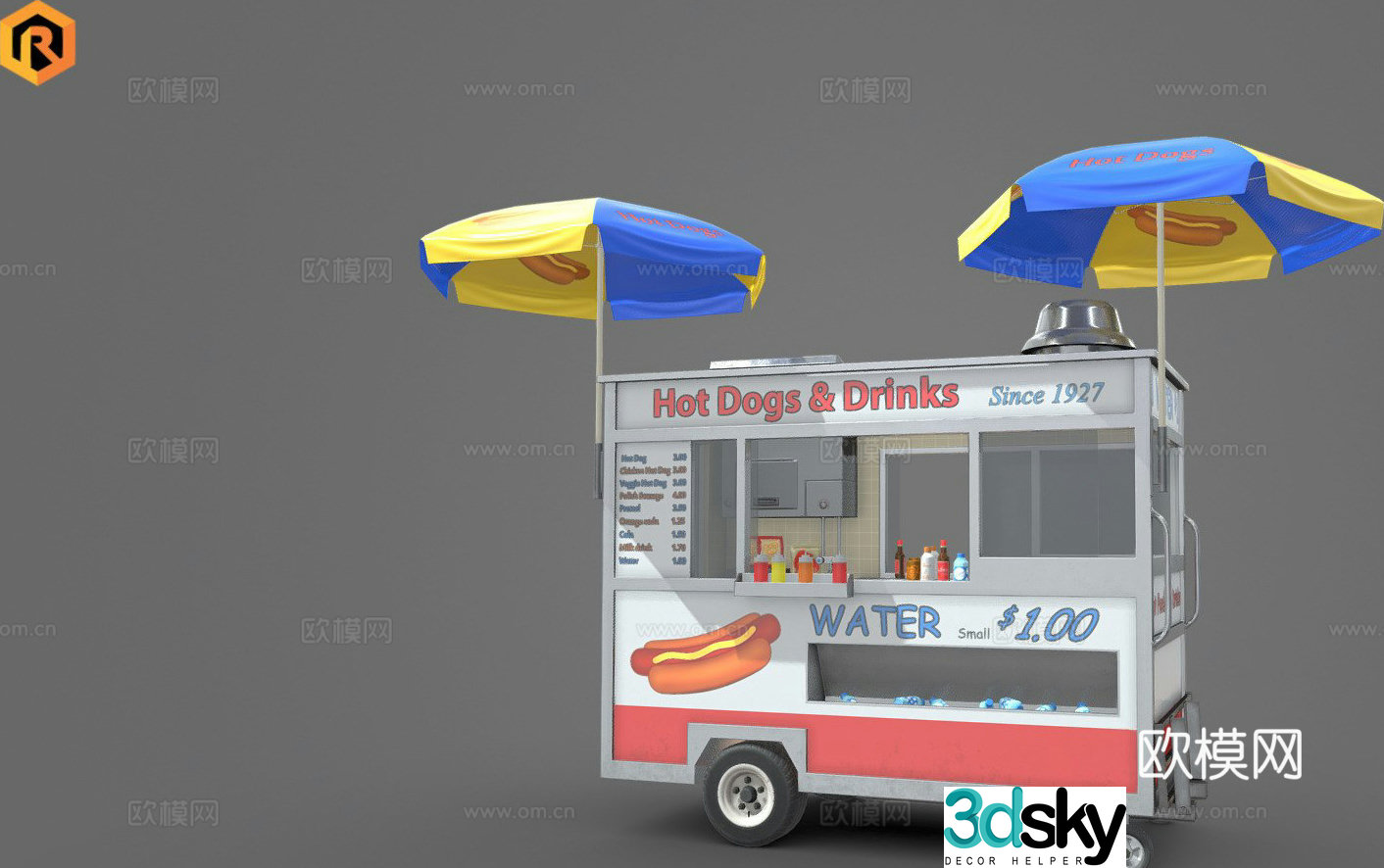 Food cart 3d model