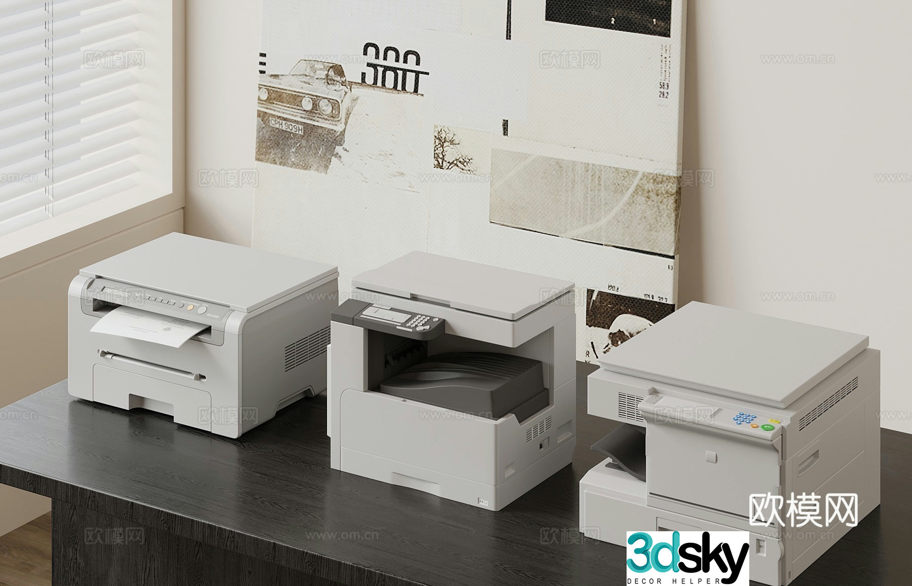 office supplies printer shredder 3d model