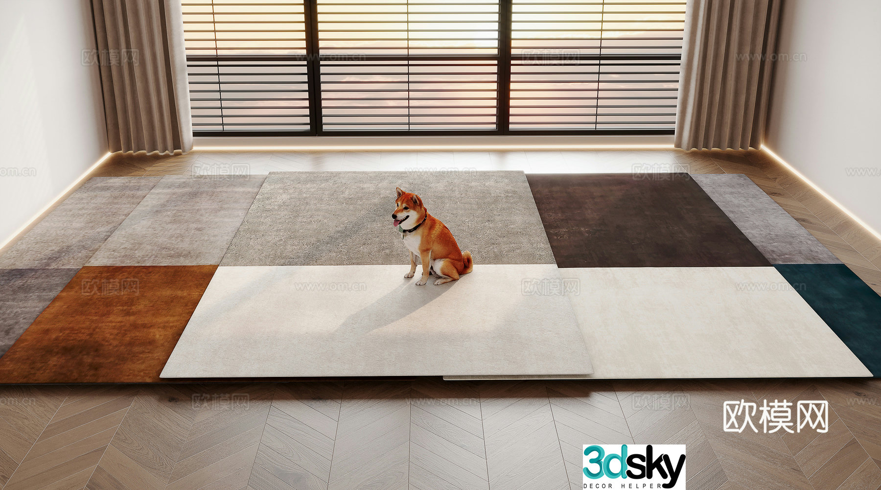 Simple carpet square carpet 3d model