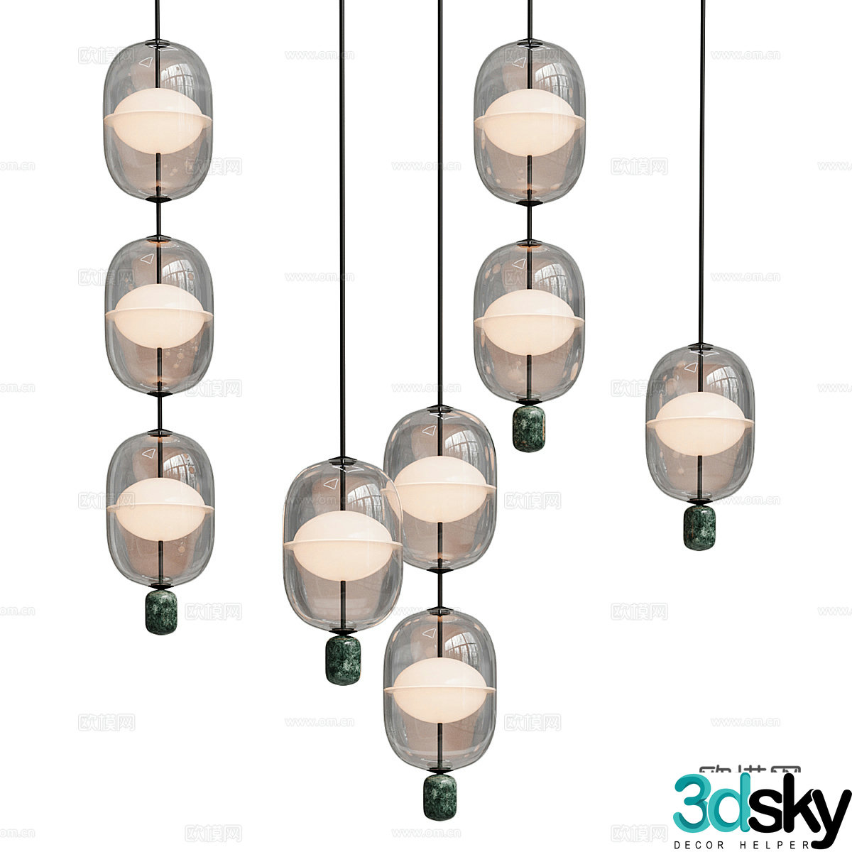 glass chandelier 3d model