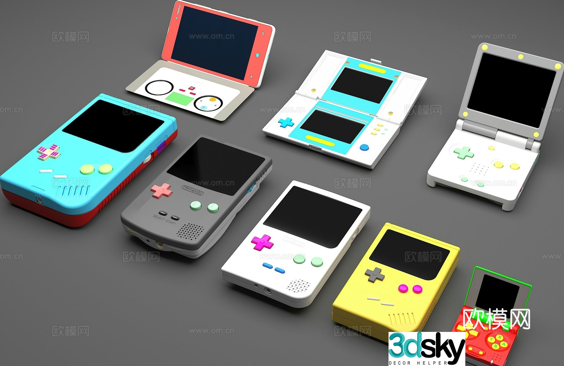 Tetris Game Console Atalinoa Handheld Game Console Mini Game Console 3D Model