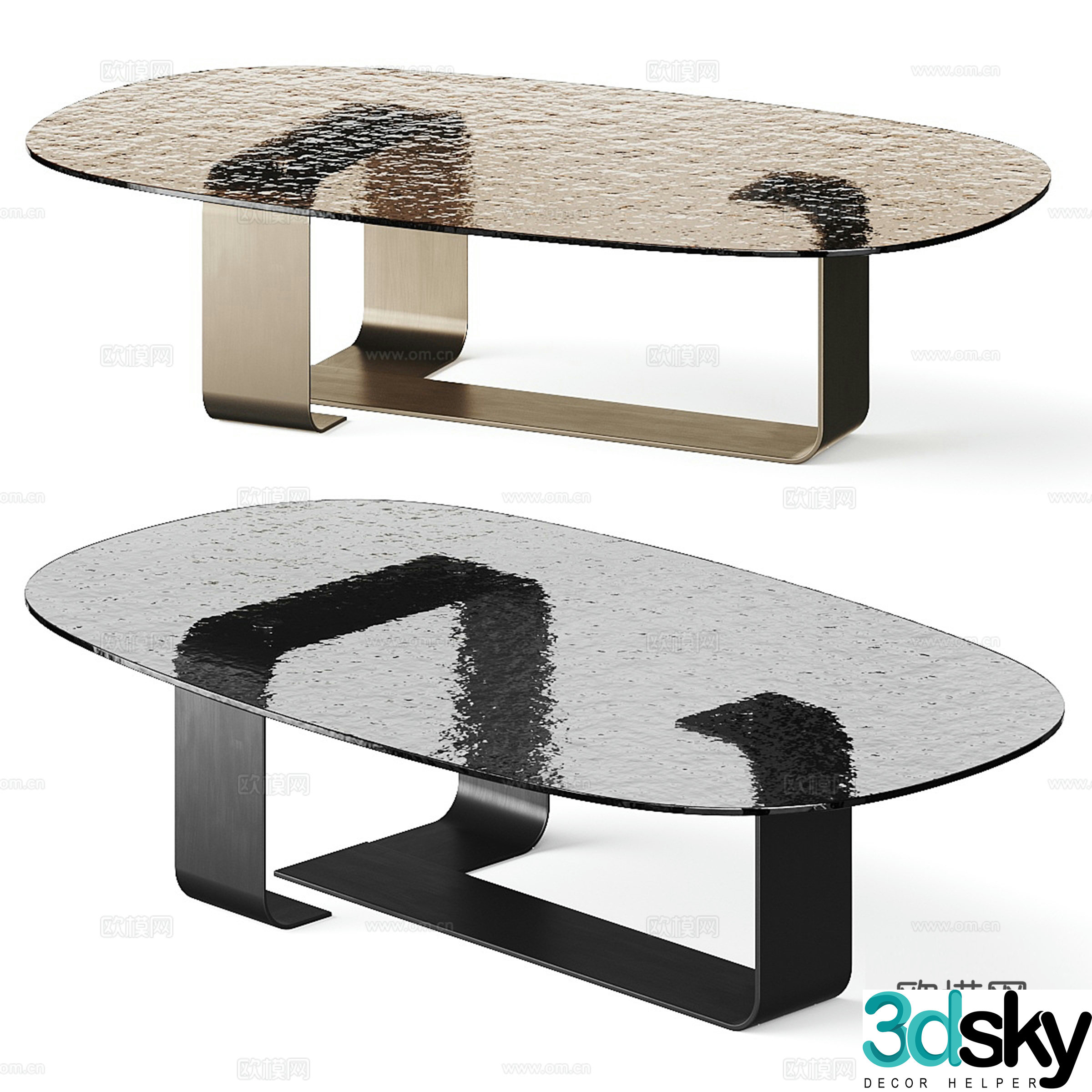 Calligaris glass coffee table 3d model