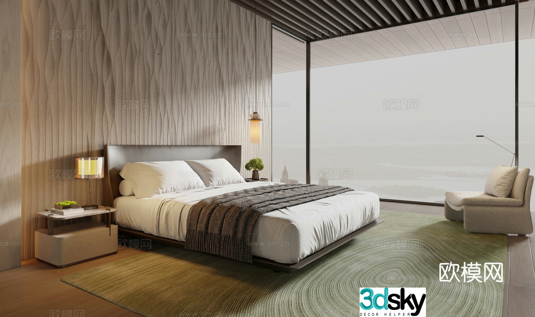 Italian style bedroom master bedroom 3d model