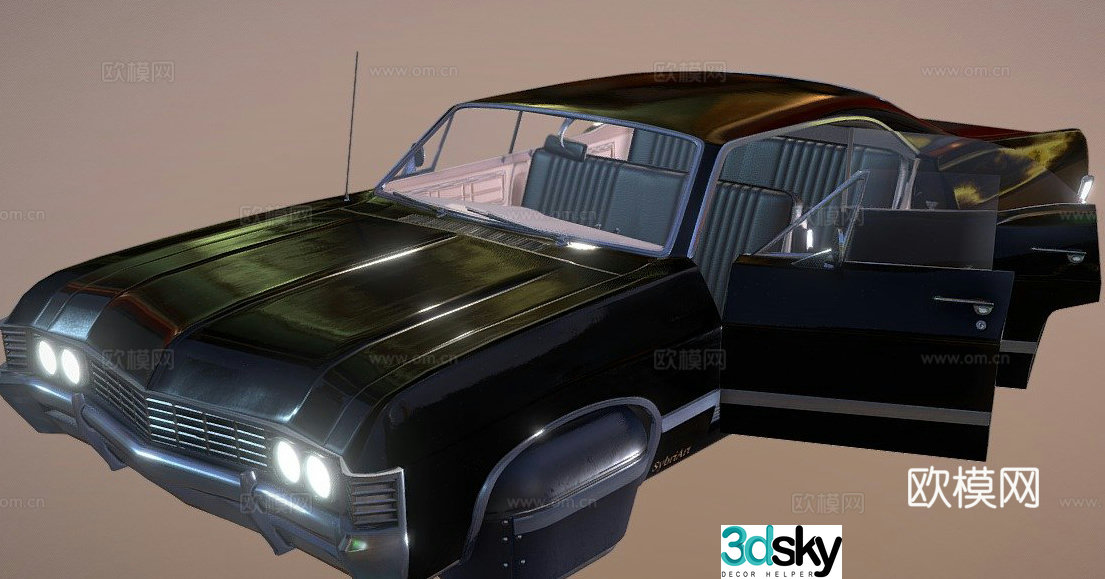 Sci-fi 1967 Impala car 3d model