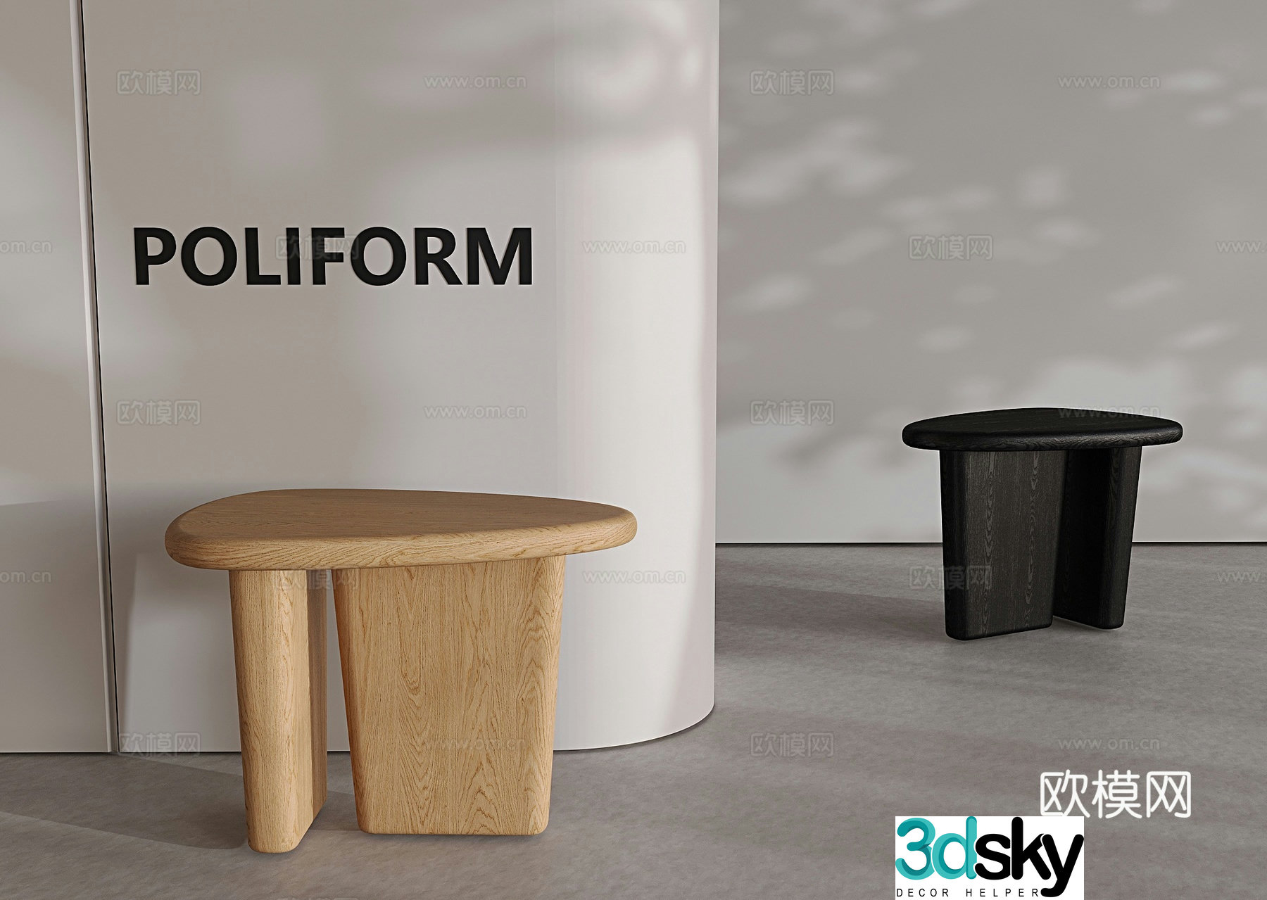 Nordic corner table side table table 3d model