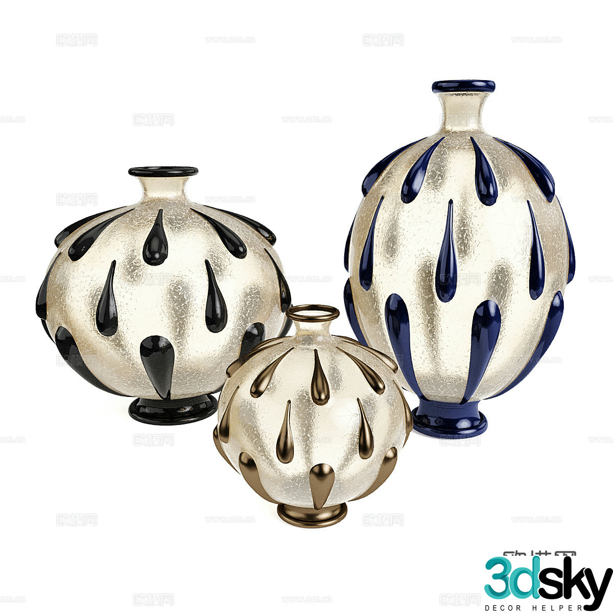 Glass vase ceramic vessel 3d model