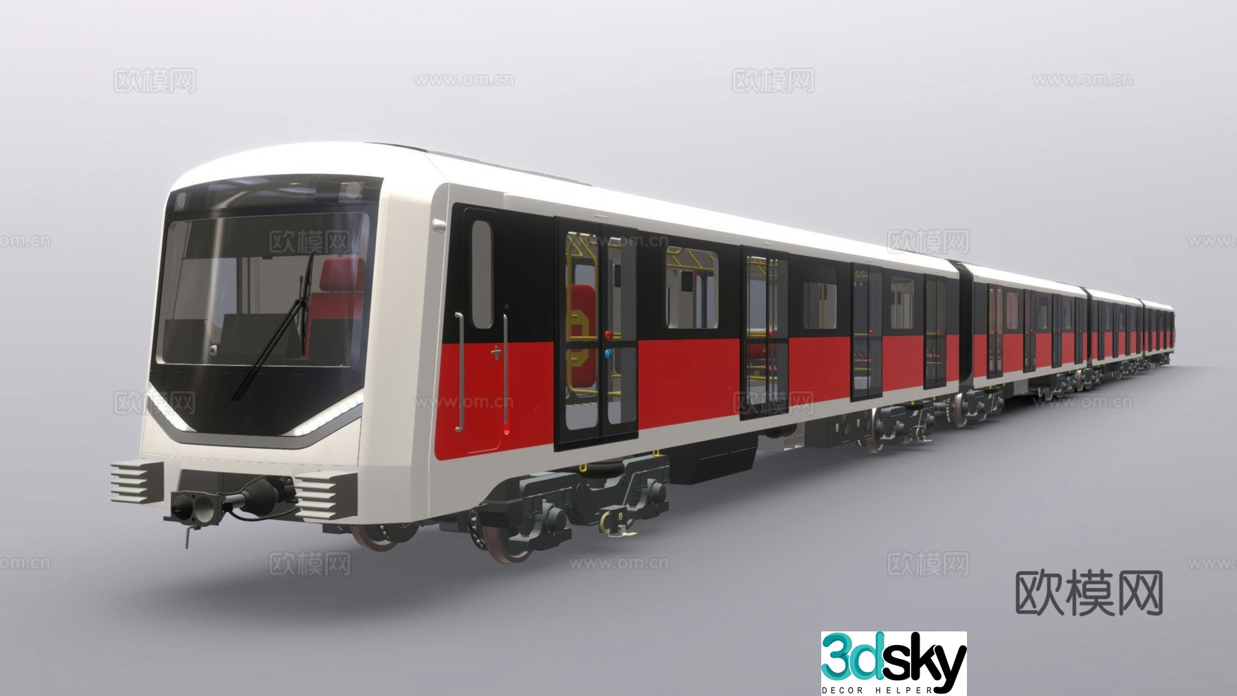 Metro train 3d model