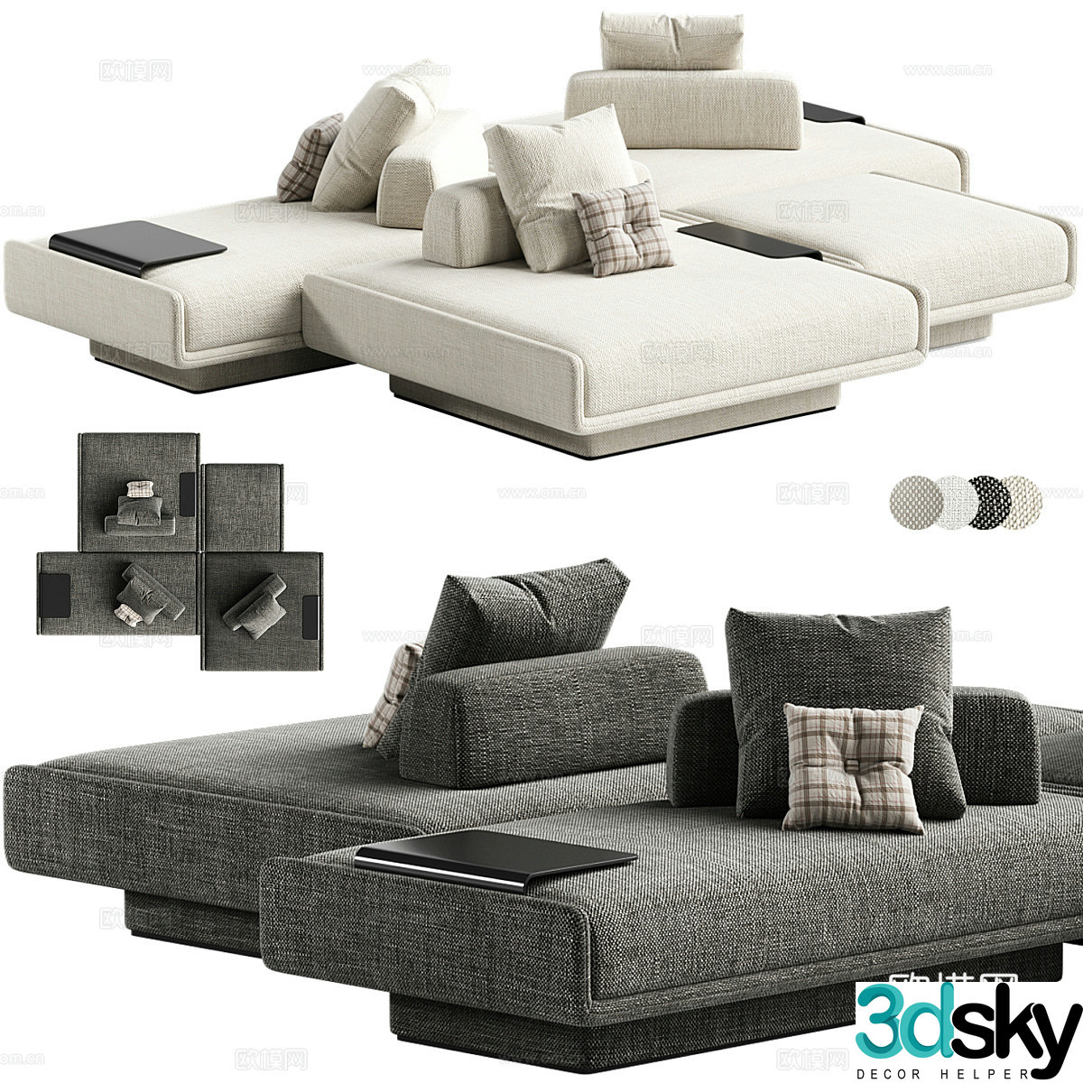 multi-person sofa 3d model