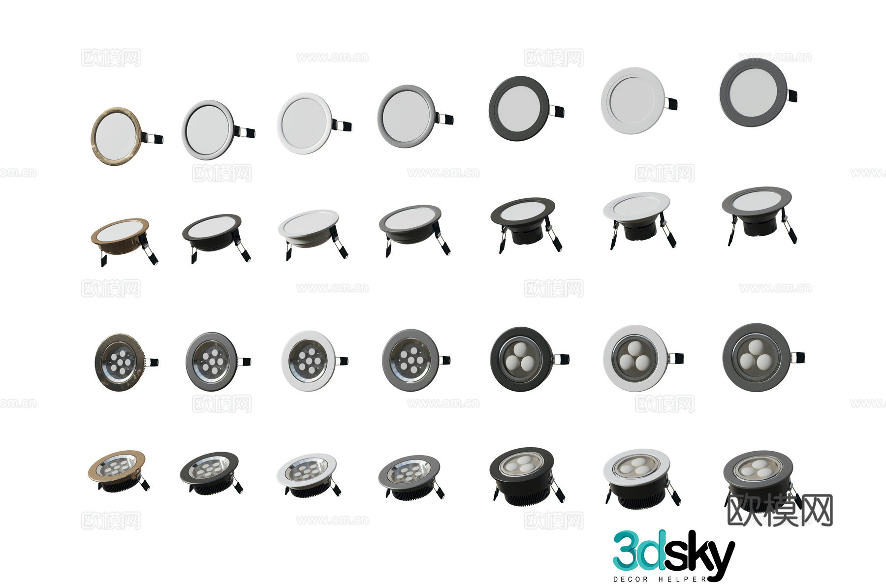 Modern downlight spotlight lighting 3d model