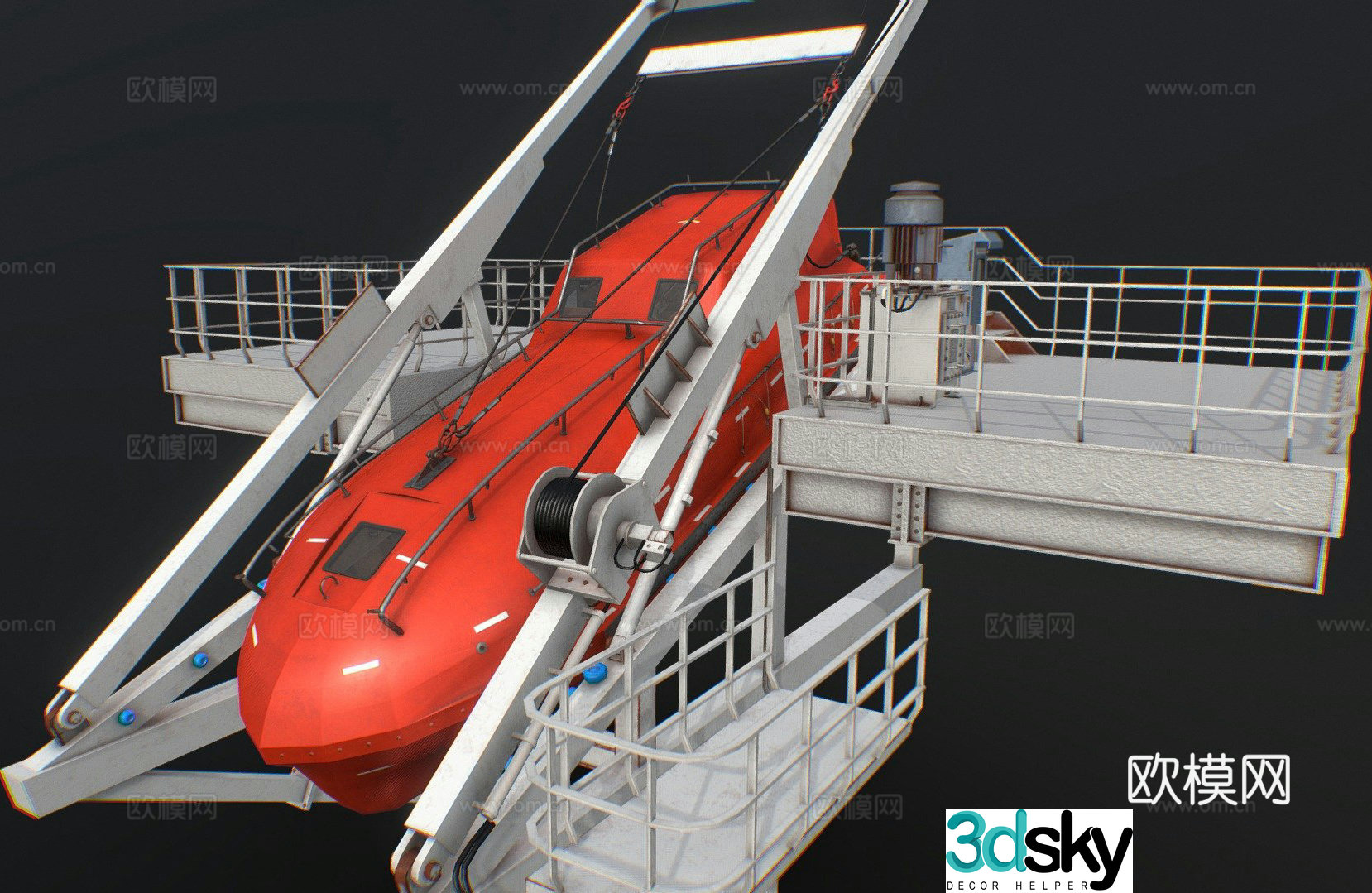 lifeboat 3d model