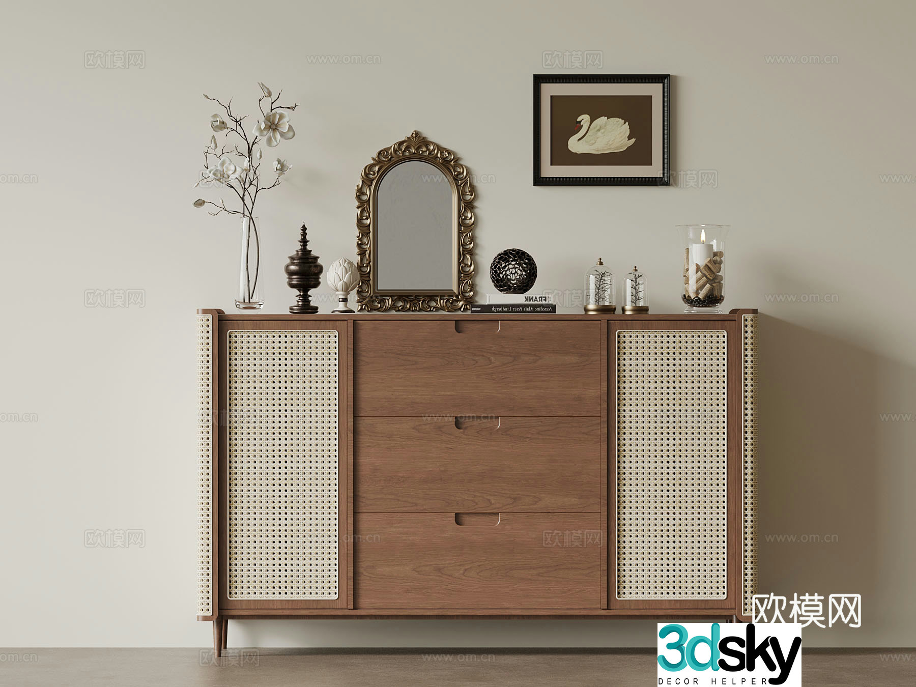 Medieval style entrance cabinet 3D model