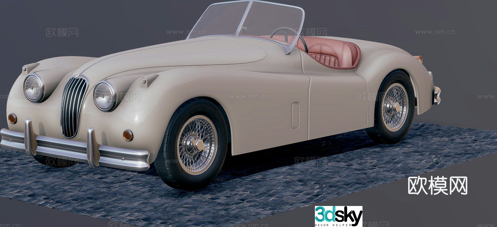 Jaguar XK140 Roadster 3D model