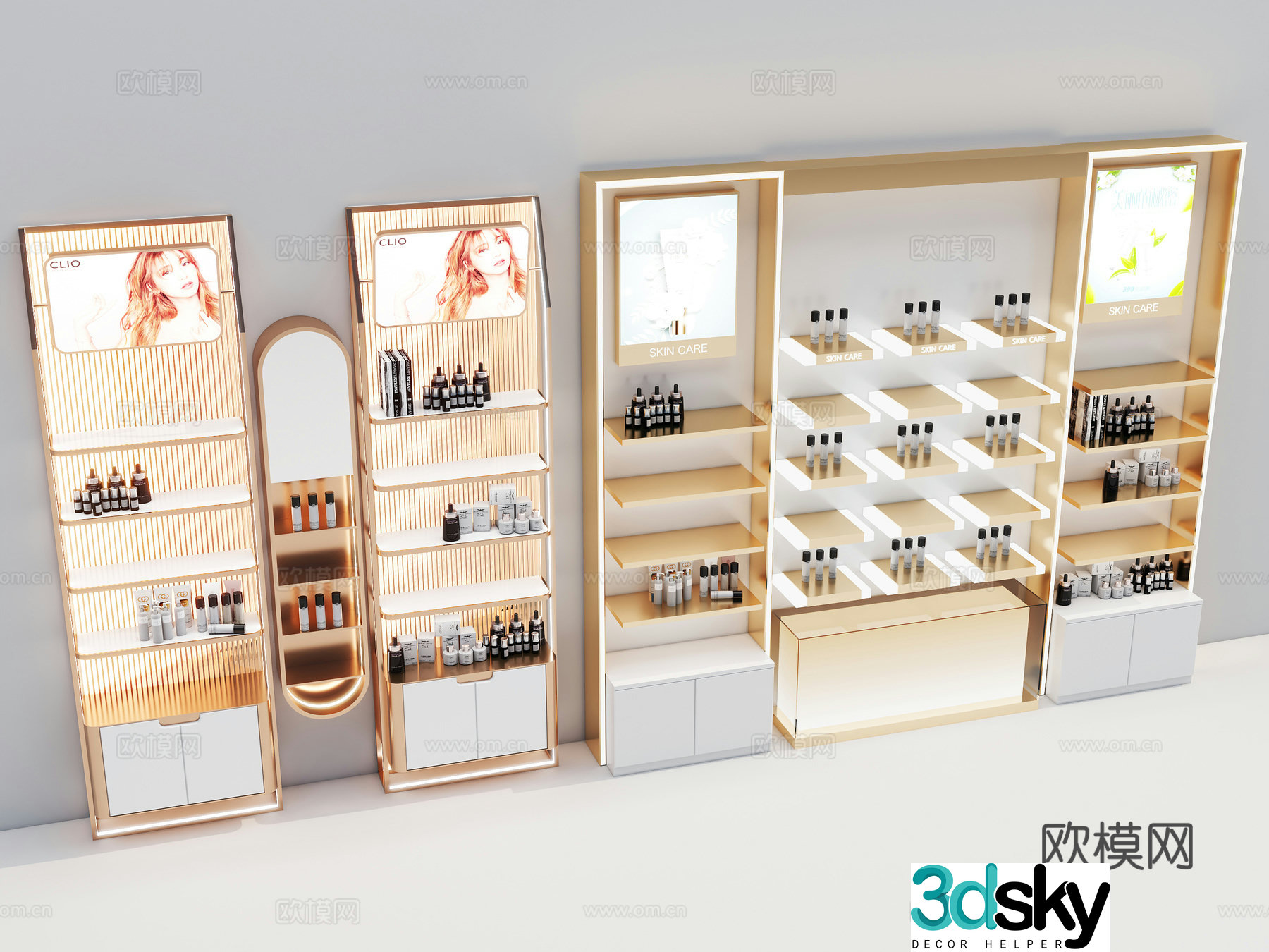 Cosmetics cabinet beauty cabinet 3d model