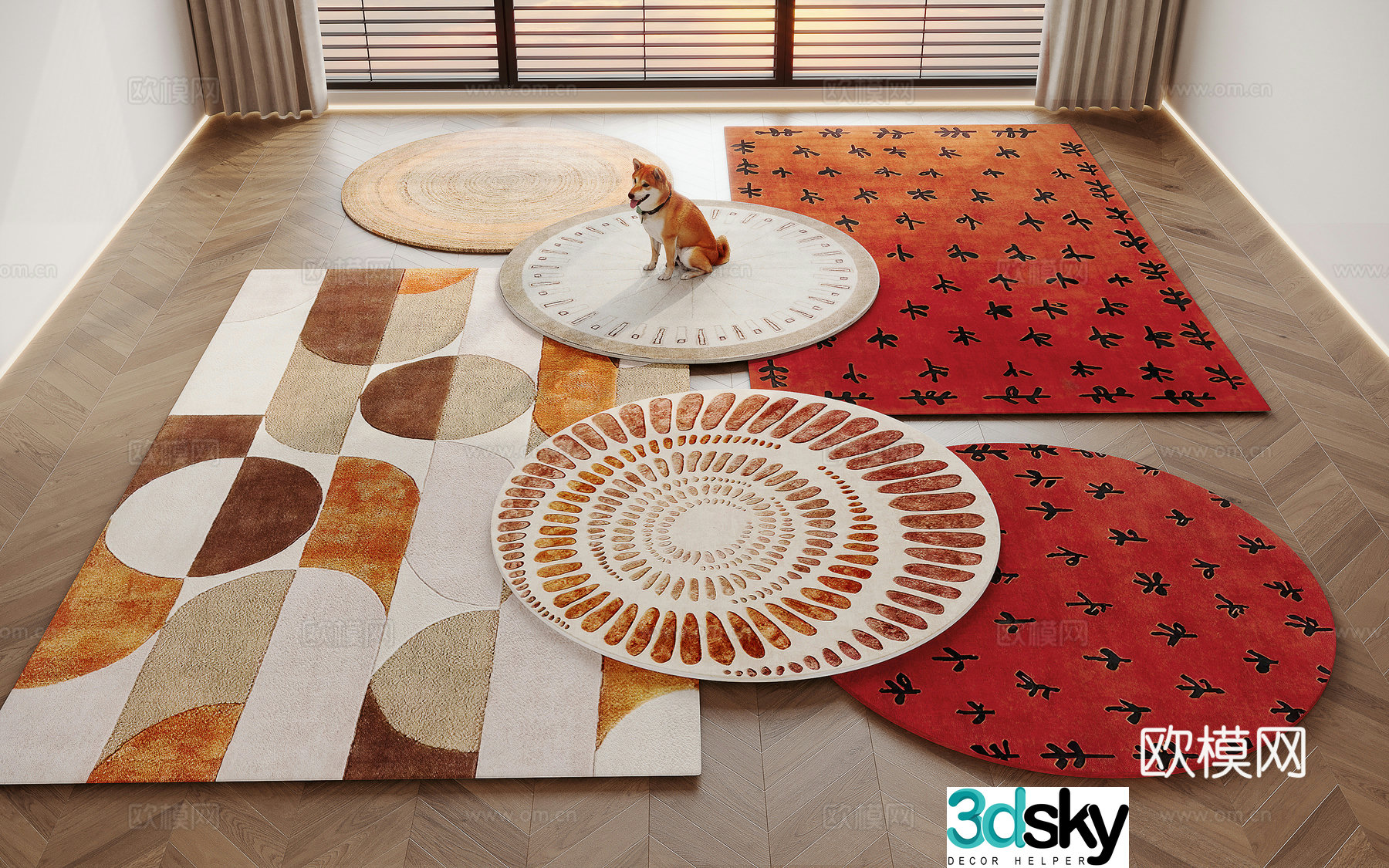 Simple carpet square carpet round carpet 3d model