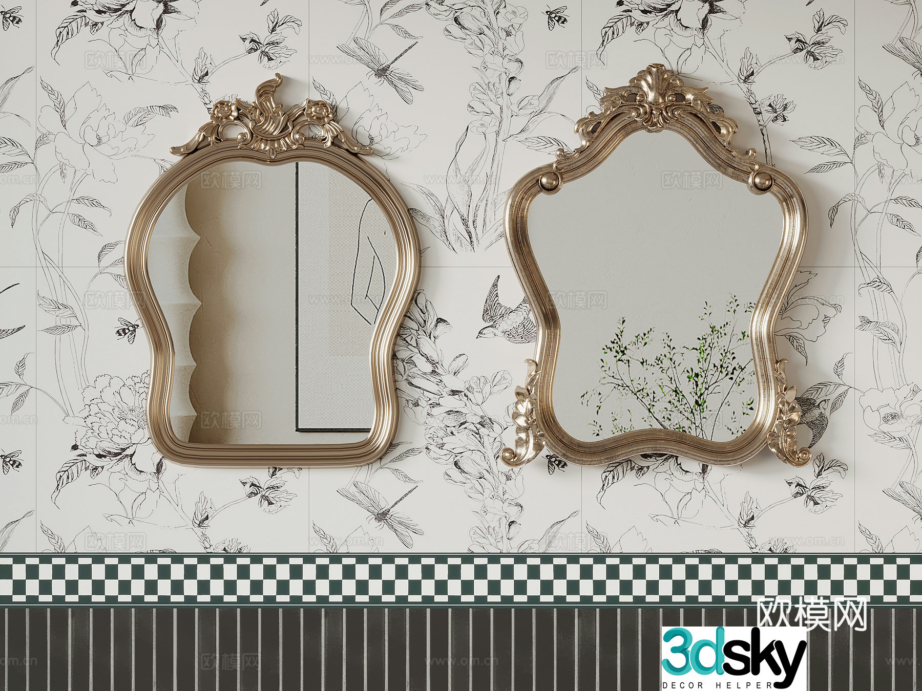 Mirror Decorative Mirror Cosmetic Mirror 3d model
