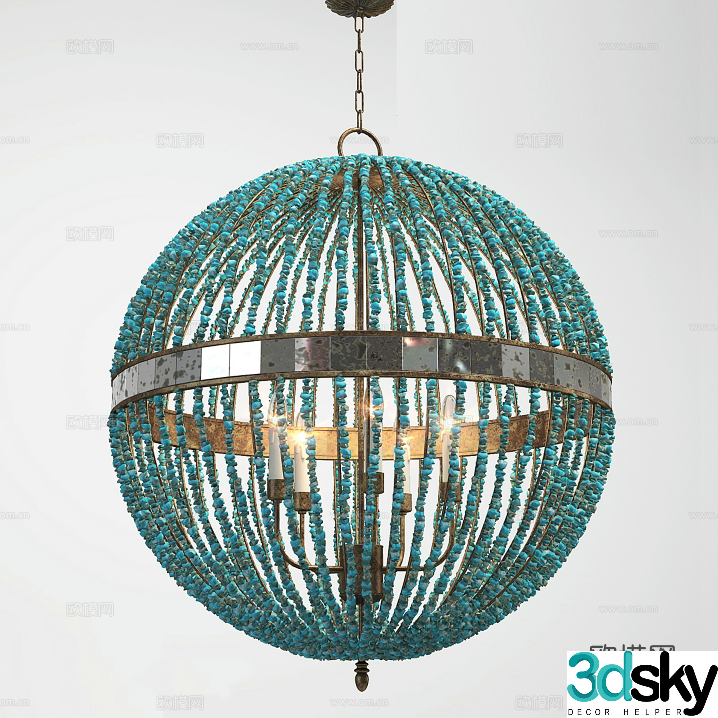 Currey & Company crystal chandelier 3d model