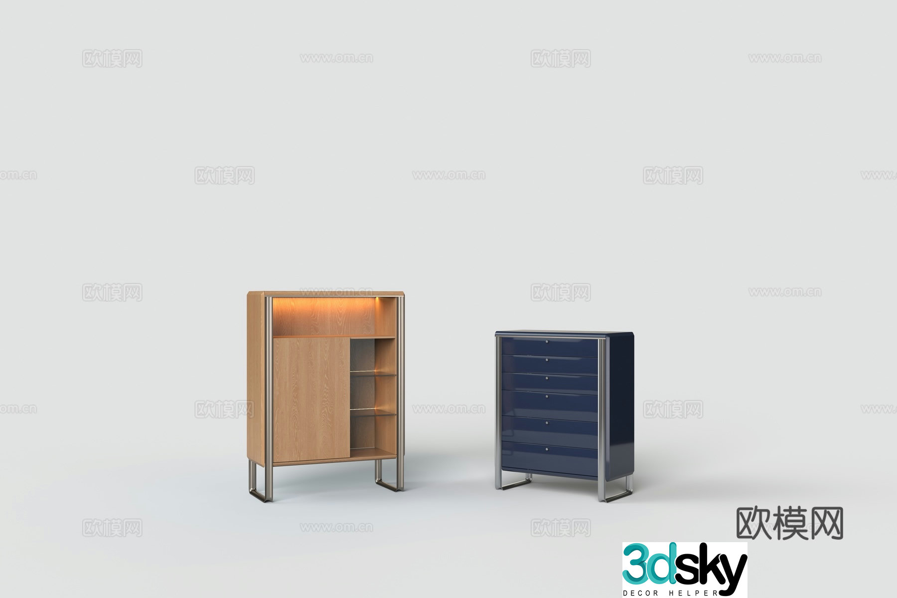 Modern entryway cabinet 3d model