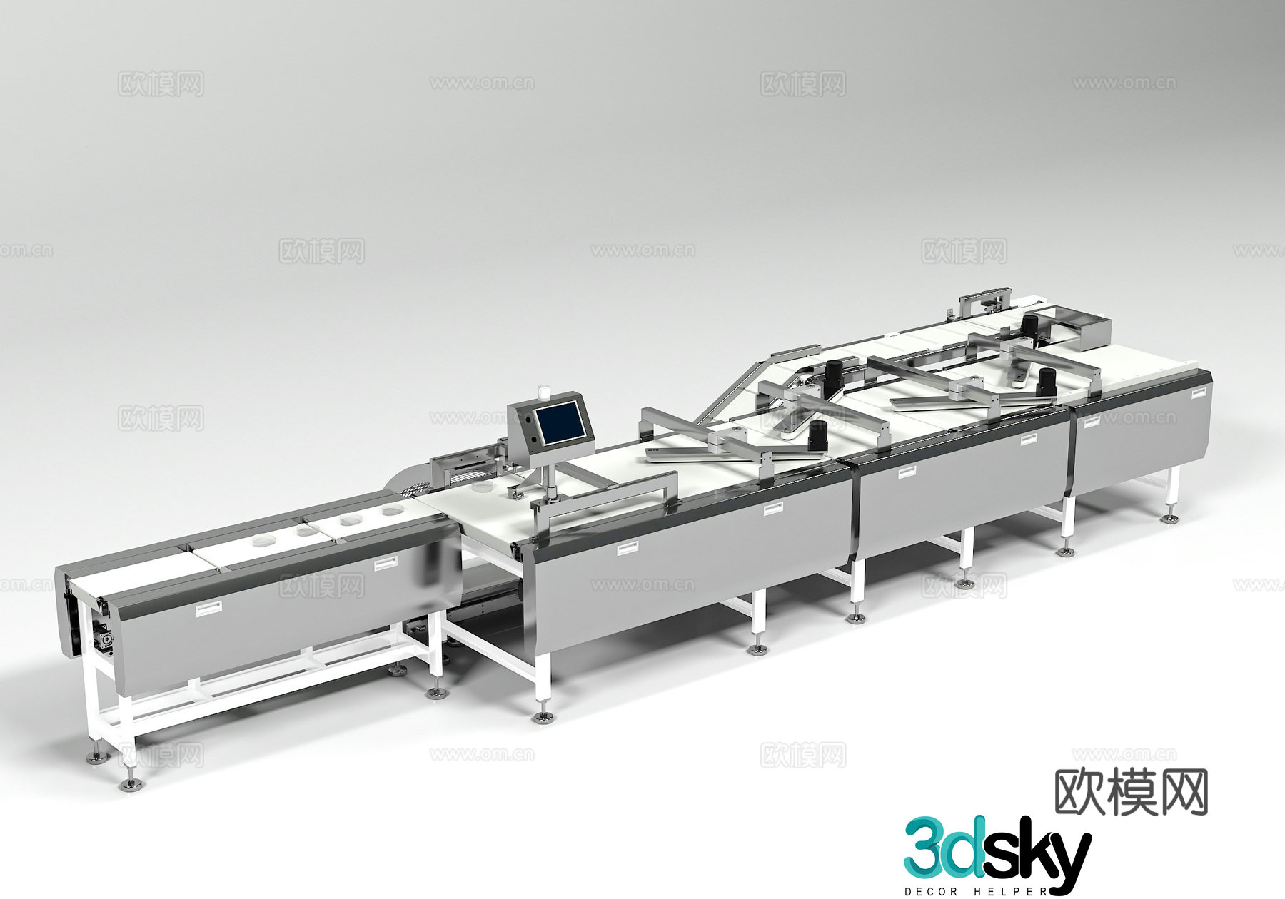 Factory inspection conveyor belt 3D model