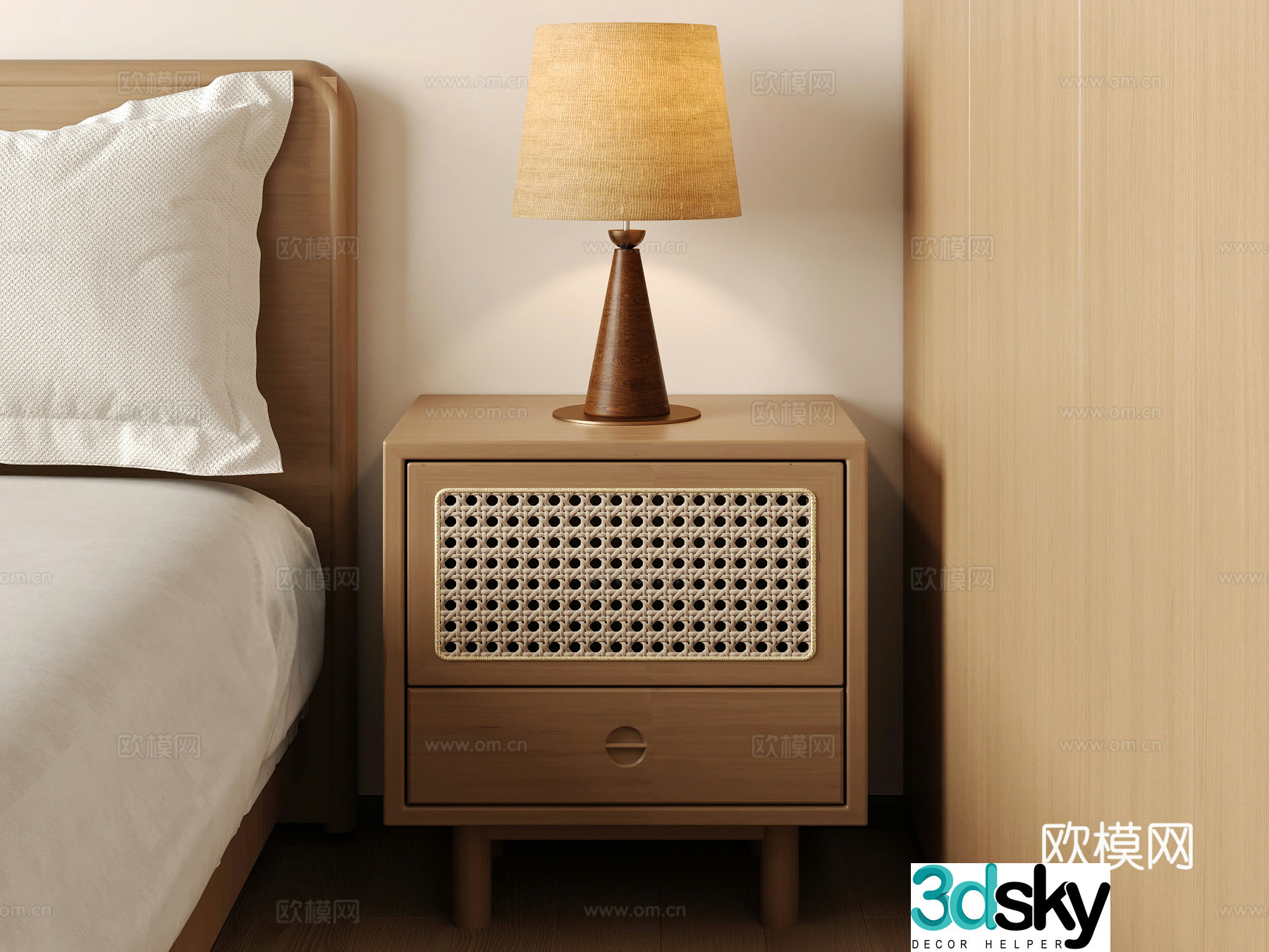 Nordic bedside table 3d model