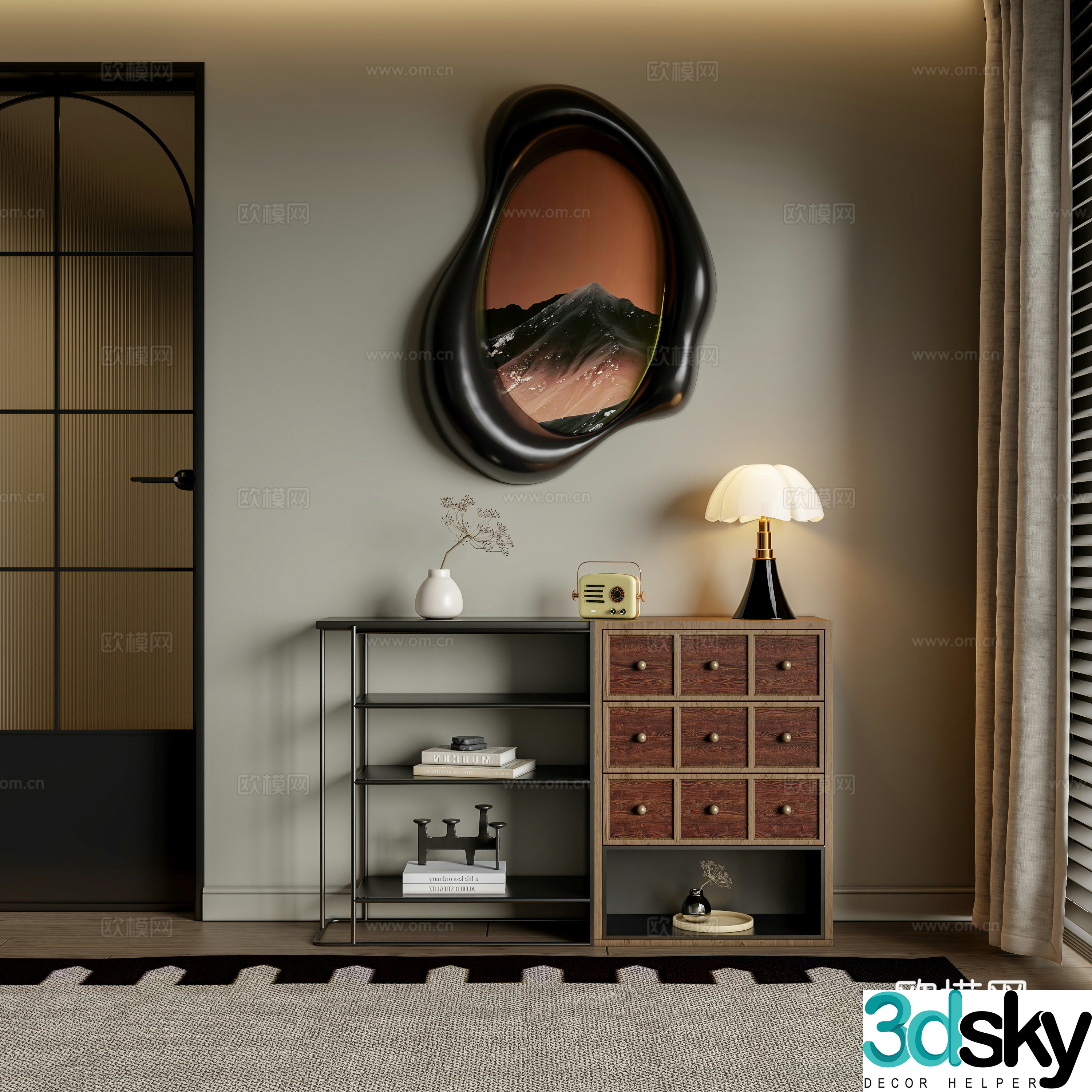 Medieval style entrance cabinet 3D model
