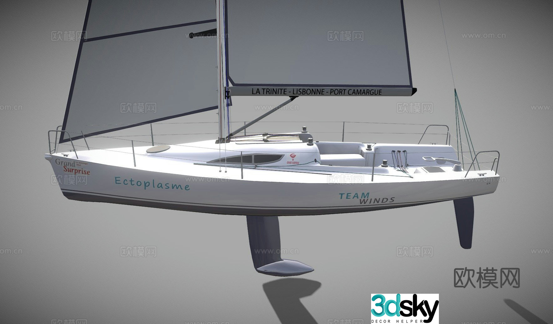 yacht ship sailing ship 3d model