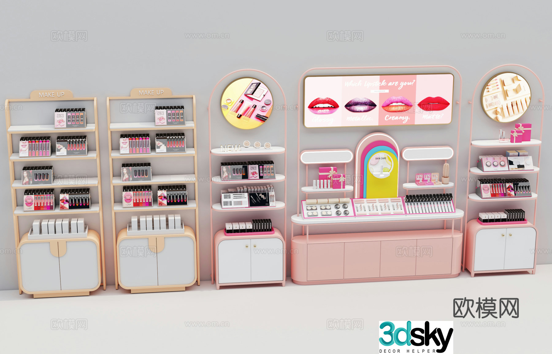 Cosmetics cabinet beauty cabinet 3d model
